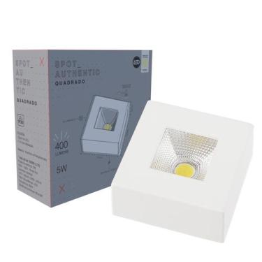 Imagem de Kit 4 Spot Led COB Quadrado Sobrepor 5w Branco Neutro 4000K - Avant