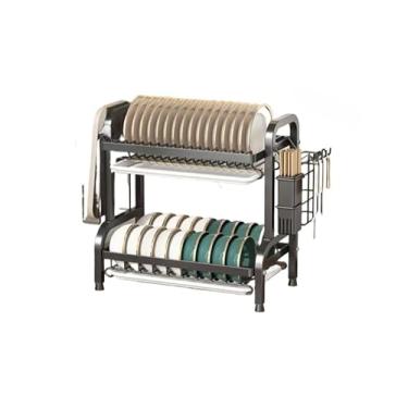 Imagem de Escorredor De Pratos Em AçO InoxidáVel — Escorredor De Cozinha Moderno Para Montagem Na Parede(Camada dupla)