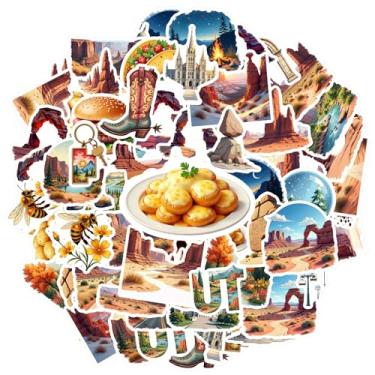 Imagem de 50 peças de adesivos paisagísticos de natureza, viagem, aventura, brinquedos, adesivos cênicos, decalques de paisagem serena para telefone faça você mesmo, guitarra, laptop, capacete, skate