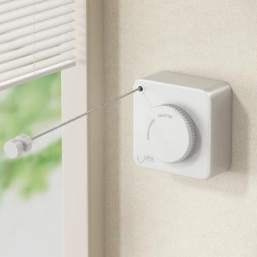 Imagem de Tofaney Varal Retratil de Parede Aço Inoxidável Corda Varal de Roupa Ajustável Até 4.6 m Varal Retratil de Parede Recolhível À Prova D'água e Antiferrugem Branco