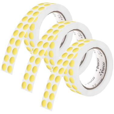 Imagem de Perco Etiquetas adesivas redondas perfuradas de 1/2 polegada ouro metálico — 3 rolos, 9.000 adesivos redondos — com adesivo permanente para prêmios, selos, convites, decorações de festa, detalhes