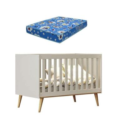 Imagem de Berço Americano Ludmila Off White Bétula Com Colchão Ortobom - Carolina Baby