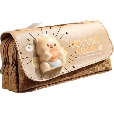 Imagem de Estojo de lápis Squeeze Butter Bear em couro PU impermeável