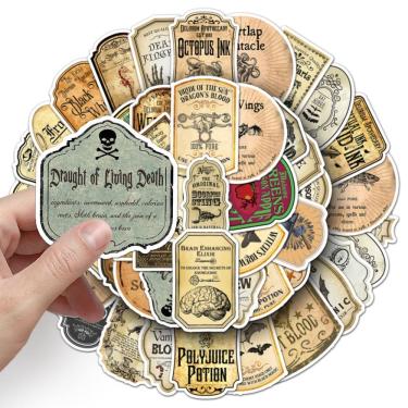 Imagem de Adesivos, etiqueta de poção vintage, 50 peças de vinho de bruxaria gótica