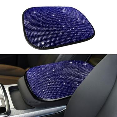 Imagem de Lyxheth Capa de apoio de braço de carro brilhante, capa de console central de carro, protetor de console central automotivo com strass de cristal brilhante, linda capa protetora para console central