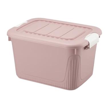 Imagem de Caixa Organizadora Multiuso Empilhavel Com Trava E Rodinha 30 Litros (Rose)