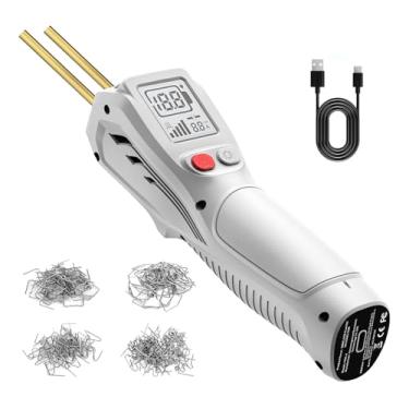 Imagem de Kit de Soldador Plástico Sem Fio 500W Recarregável via USB com Bateria 5000mAh e 200PCS Hot Stapler Reparo Para-choque Solda Plástica para a Maioria d