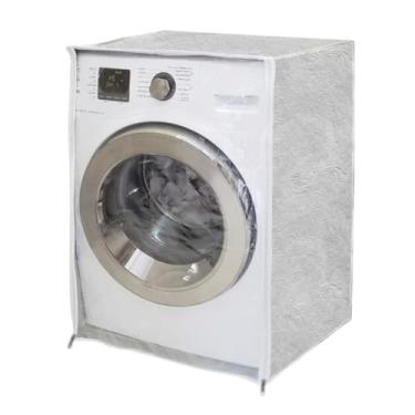 Imagem de Capa para Máquina de Lavar com Abertura Frontal, Cinza, Material Impermeável, Zíper de Qualidade