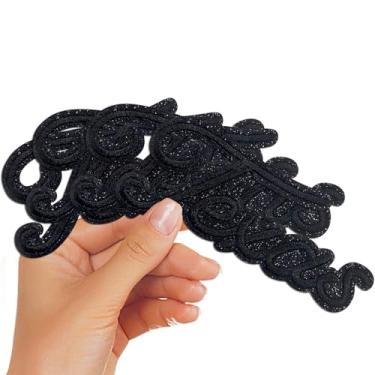 Imagem de CY 4 peças de apliques bordados com glitter 3D do Texas Patches modernos lindos acessórios decorativos para caminhoneiro faça você mesmo, chapéus, roupas, jaquetas, jeans, mochilas, preto