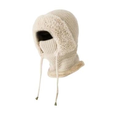 Imagem de Colaxi Balaclava Máscara de Esqui Gorro com Capuz Chapéu de Inverno para Esportes de Inverno Caminhadas Ciclismo Neve, Bege