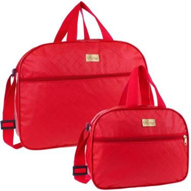 Imagem de Kit Bolsa Mala Maternidade Bebe Várias Cores Menina/Menino Cor:Vermelh