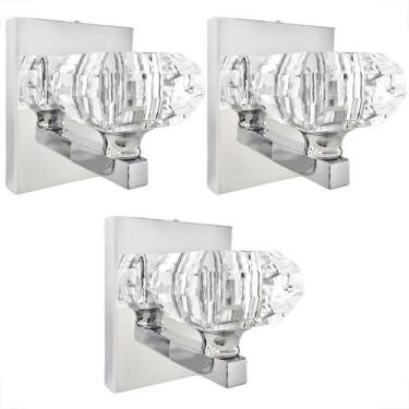 Imagem de Kit 3 Arandela Cristal K9 Prata Espelhado Cindy Lavabo Bet41 - Acienda