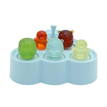 Imagem de Forma de Picolé Cartoon Moldes Sorvete Silicone 6 Cavidades Fabricantes para DIY Caseiro Liberação Fácil Reutilizável Premium PP Diversão Verão