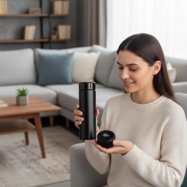 Imagem de Garrafa Térmica Inteligente com Sensor de Temperatura 500ml Inox