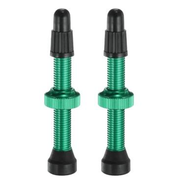 Imagem de Generic 2 peças de hastes de válvula sem câmara de ar de liga de alumínio de 40 mm, superleve, sem vazamento, tampas de haste de válvula duráveis, várias cores e tamanhos, serve na maioria dos pares