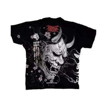 Imagem de Camiseta Unissex Harajuku Gótica Samurai Streetwear Fashionable Dark K