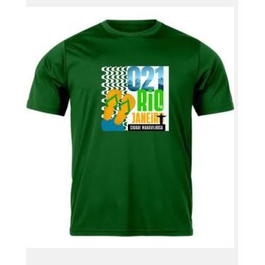 Imagem de Camiseta 021 Rio De Janeiro 100% Algodão Unissex - kyros, Verde, G