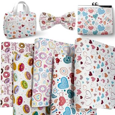 Imagem de ONEART | 5 peças de folhas de couro sintético com textura de lichia, 20 cm × 30 cm, tecido de vinil sintético sintético colorido para brincos, artesanato faça você mesmo - Amor