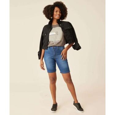 Imagem de Bermuda Jeans Feminina Ciclista-10078 - AKIYOSHI, Jeans azul, 34