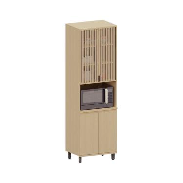 Imagem de Paneleiro 100 MDF 4 Portas com Espaco para Micro-ondas 70cm Aura Luciane Moveis