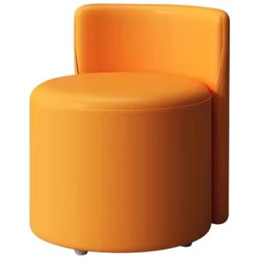 Imagem de Banqueta de sapato para entrada de sala de estar banquinho com encosto, banco de lazer simples e prático, pufe estável de madeira maciça, para o final da cama (cor: laranja, tamanho: 35 * 40 cm)