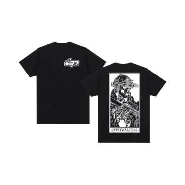 Imagem de Camiseta De Algodão Vintage Oversized Com Estampa De Esqueleto Da Mort