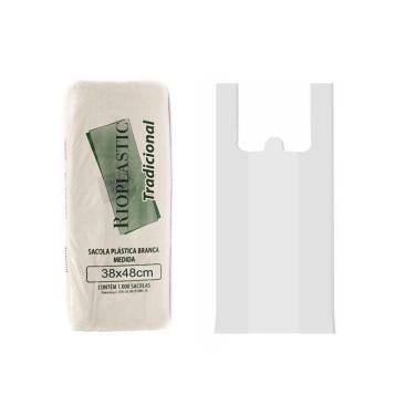 Imagem de Sacola Plástica Média Branca 38X48Cm - Rioplastic C/1000
