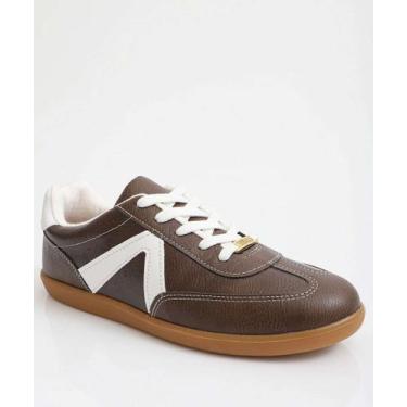 Imagem de Tênis Casual Feminino Recortes Vizzano-11356, Marrom, 35