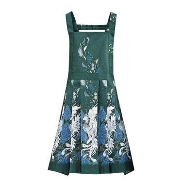 Imagem de Avental de estilo chinês plissado com estampa Phoenix & Mountain - Yiw