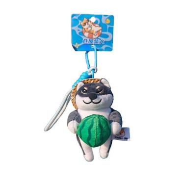 Imagem de Chaveiro de pelúcia fofo Shiba Inu com melancia para todas as idades -