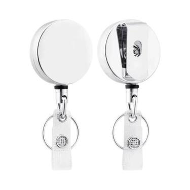 Imagem de Cordão Retrátil De Metal Reforçado Com Suporte Para Crachá E Cartão De