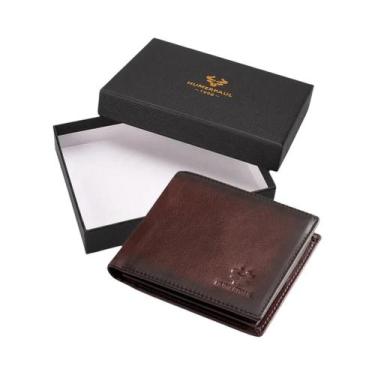 Imagem de Carteira Masculina De Couro Genuíno RFID, Grande Capacidade, Feita À M