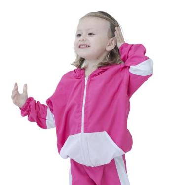 Imagem de Jaqueta Corta Vento Infantil Camuflada Impermeável Fúcsia - anjo da ma