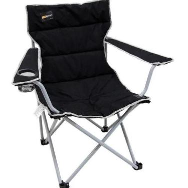 Imagem de Cadeira Dobrável Nautika Boni com Assento e Encosto Estofado Preto Ide