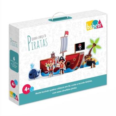 Imagem de Quebra Cabeça 3D Piratas Babebi Brinquedo Em Madeira
