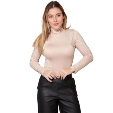 Imagem de Blusa Feminina Manga Longa Gola Alta Cacharrel de Viscose - Maranne, C
