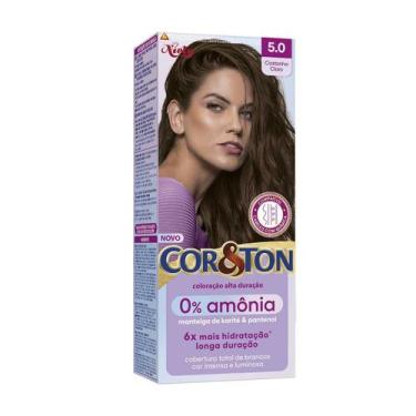 Imagem de Coloração Capilar COR E TON Sem Amônia 5.0 Castanho Claro - Cor & Ton