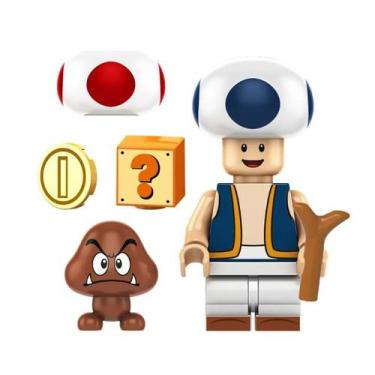 Imagem de Boneco super mario bros luigi yoshi donkey bloco de montar, TOAD