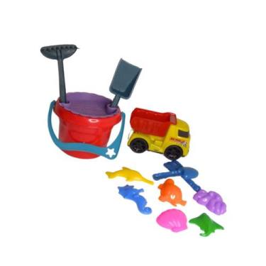 Imagem de Caminhão Kit Praia Brinquedo Plástico Amar É Kit com 15 Unidades
