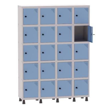 Imagem de Armário Guarda Volume Locker Roupeiro 4 Vãos 20 Portas Aço GRP504/20 C