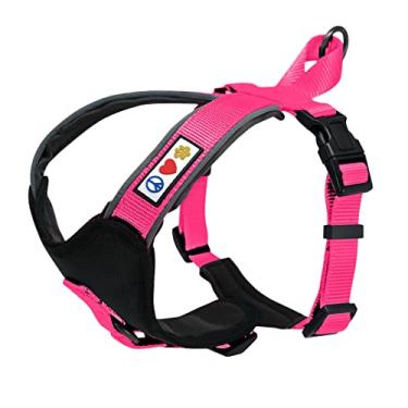 Imagem de Pawtitas Peitoral refletivo para cães - acolchoado, controle de conforto para caminhadas ou corridas - colete rosa pequeno para cães