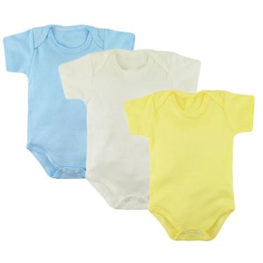 Imagem de Kit 3 Peças Roupas de Bebê Body Manga Curta Menino e Menina 