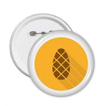 Imagem de Decoração de Dia de Ação de Graças Padrão Laranja Alfinetes Redondos Emblema Botão Emblema 5 peças