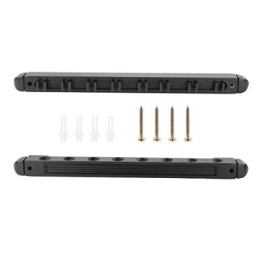 Imagem de Vaveren Suporte para tacos de bilhar, suporte de madeira para tacos de bilhar Organizador montado na parede adequado para bares de bilhar, clubes e jogadores, Preto