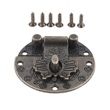 Imagem de 1 pc borboleta vintage fecho liga fivela de madeira caixa de jóias fivelas caixa de vinho fechadura de flores fivela decoração hardware 38/59 / 74mm YYDFPIIA (Color : 38mm)