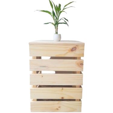 Imagem de Capa para botijão a gás de madeira maciça 45x45x60 Cor: Sem Verniz