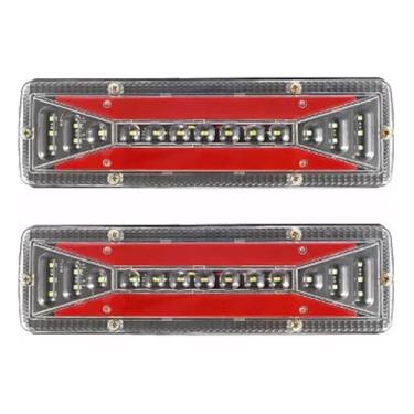 Imagem de Par Luz Led Carreta Sinalização Traseira Caminhão Reboque