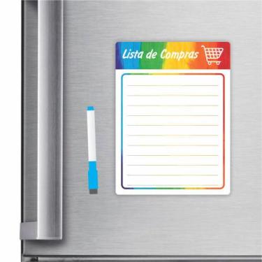 Imagem de Imã De Geladeira Planner Lista De Compras 20x15cm Rainbow - Microofici