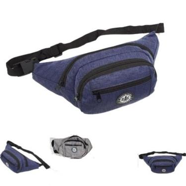 Imagem de Pochete Masculina Moderna Em Lona De Qualidade - Bag, Cinza