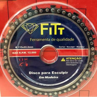 Imagem de Disco com corrente p/  entalhar madeira fitt 115x22.23mm